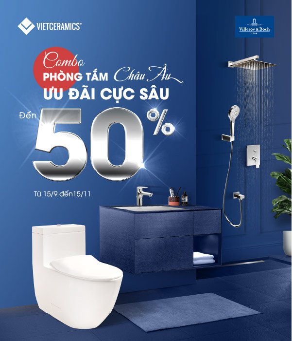 COMBO PHÒNG TẮM CHÂU ÂU – ƯU ĐÃI CỰC SÂU ĐẾN 50%